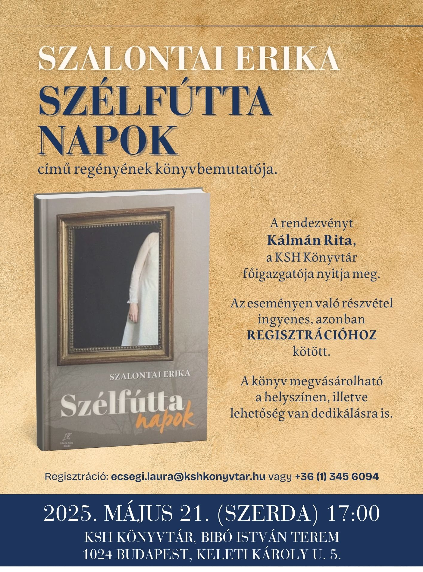 Szalontai Erika: Szélfútta napok c. regényének könyvbemutatója
