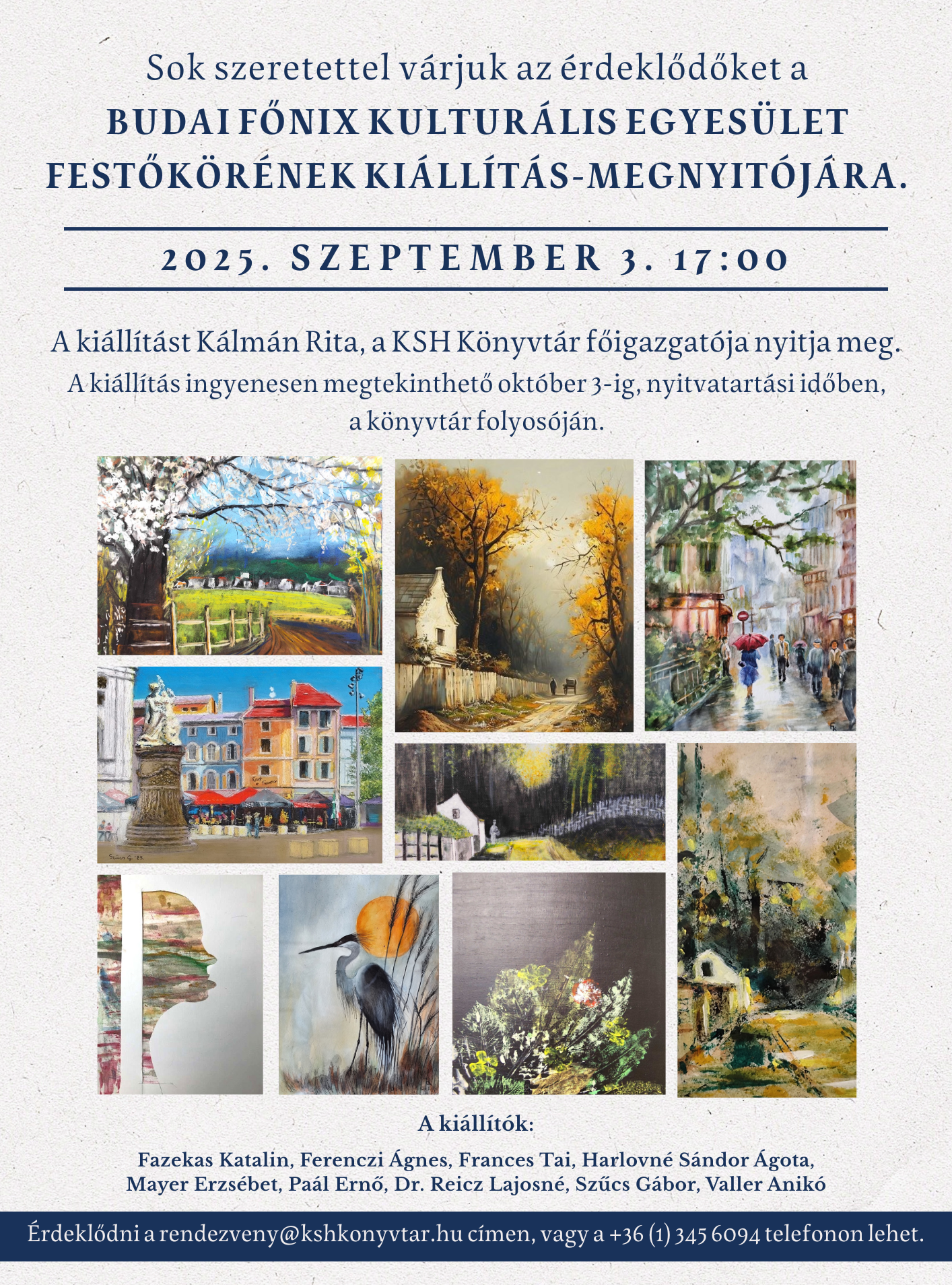 Budai Főnix Kulturális Egyesület festőkörének kiállítása