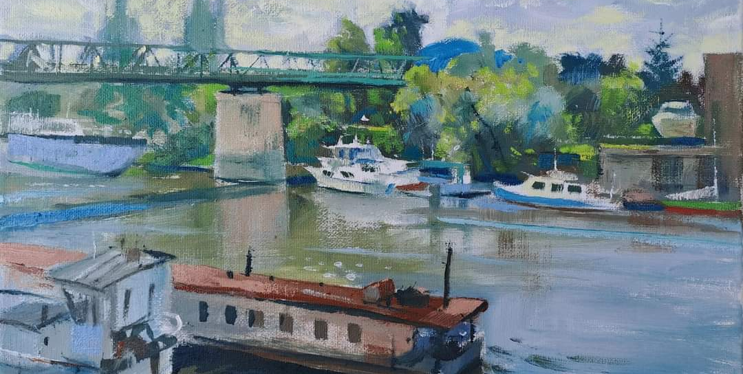 Hosszú György Vízpartok mentén című kiállításának megnyitója