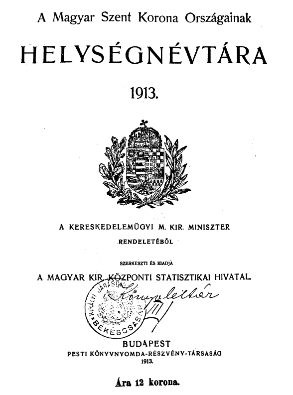 Helységnévtárak